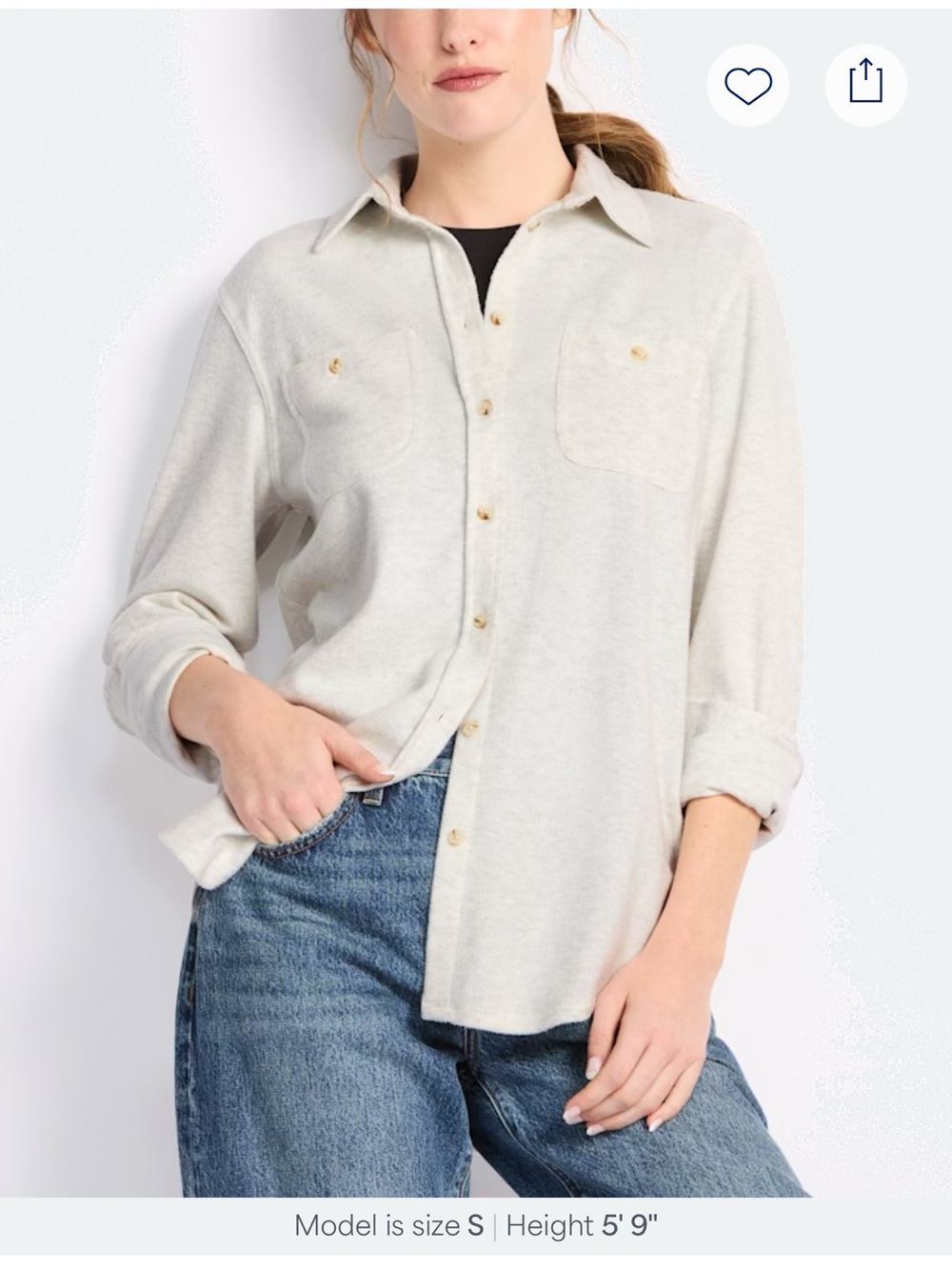 Market & Spruce Cream Button-Front Shirt